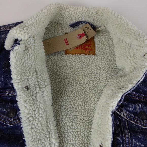 Levi’s Denim Trucker Jacket Faux Sherpa Lining NWT - Picture 6 of 10